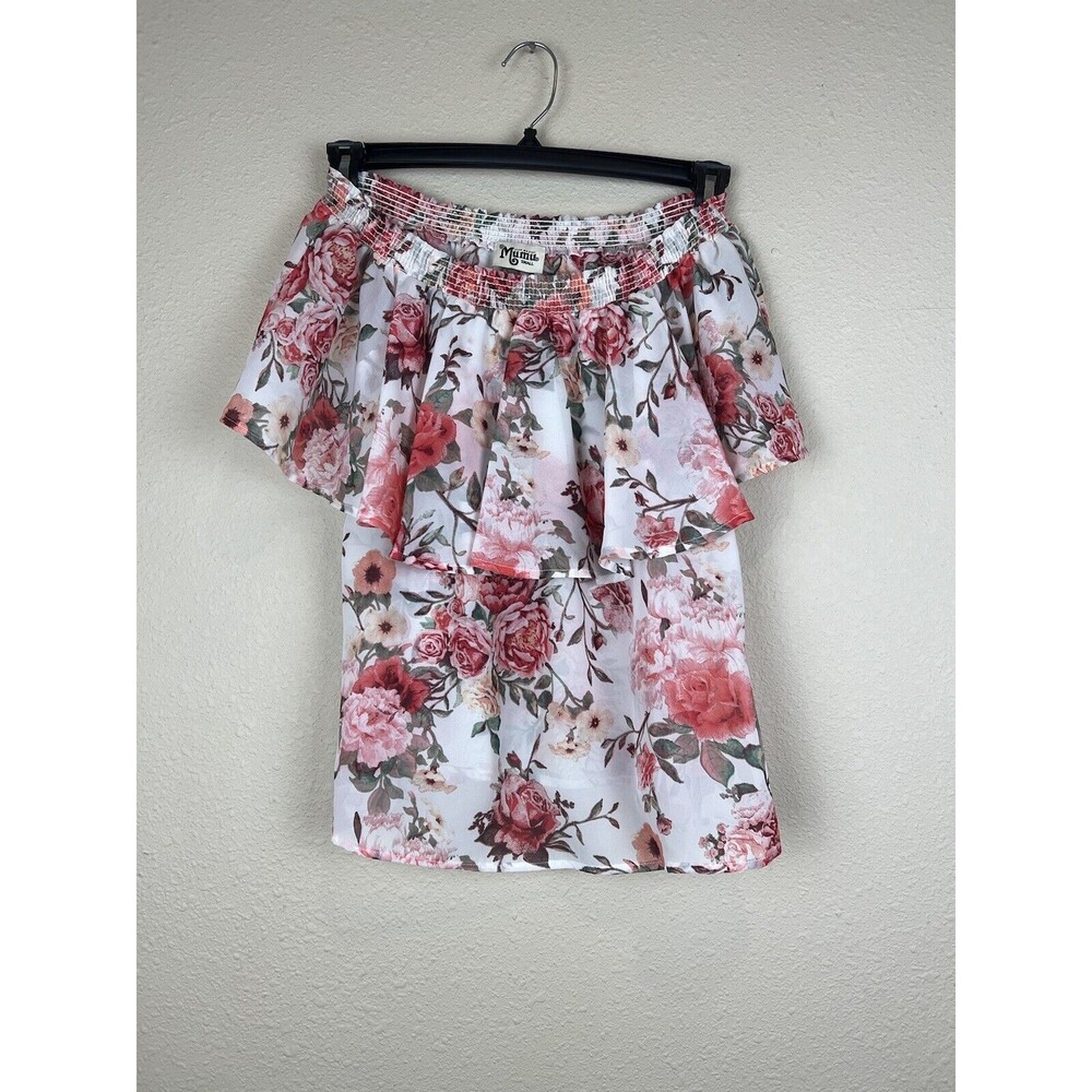 NWT Show Me Your Mumu Women’s Small Off Shoulder Smocked Floral Top Shirt Blouse